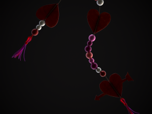 3D Valentines Bead Heart Charm model 3D Model