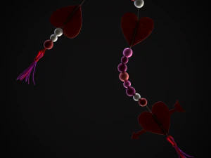 3D Valentines Bead Heart Charm model 3D Model