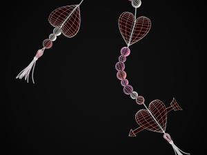 3D Valentines Bead Heart Charm model 3D Model