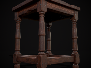 Medieval Antique End Table Modelo 3D