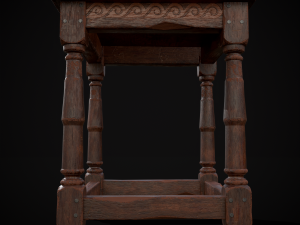 Medieval Antique End Table Modelo 3D