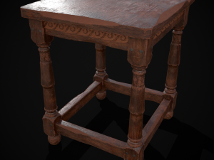 Medieval Antique End Table Modelo 3D