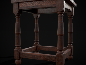 Medieval Antique End Table Modelo 3D
