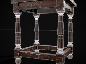 Medieval Antique End Table Modelo 3D