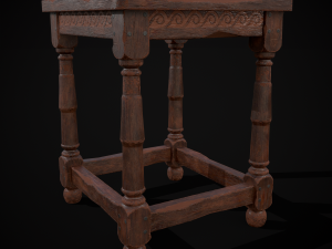 Medieval Antique End Table Modelo 3D