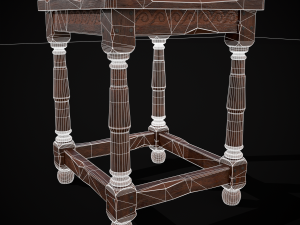 Medieval Antique End Table Modelo 3D