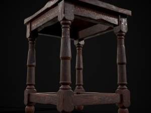 Medieval Antique End Table Modelo 3D