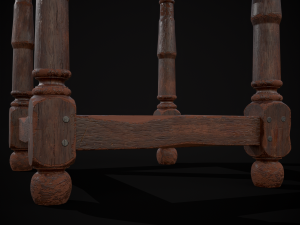 Medieval Antique End Table Modelo 3D