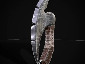 Hache m&eacute;di&eacute;vale tronqu&eacute;e Modèle 3D