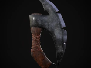 Hache m&eacute;di&eacute;vale tronqu&eacute;e Modèle 3D