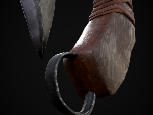 Medieval Stubby Axe 3D 模型