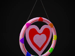 San Valentino appeso cuore 3D Modello 3D
