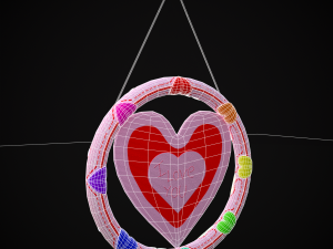 Valentines Hanging Heart 3D Modelo 3D