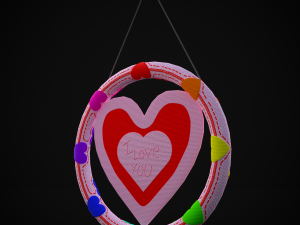 Valentines Hanging Heart 3D Modelo 3D
