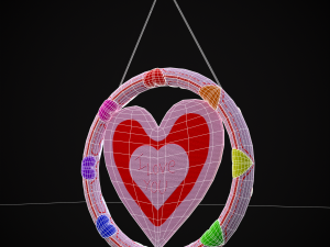 Valentines Hanging Heart 3D Modelo 3D