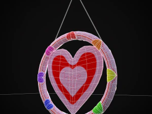 Valentines Hanging Heart 3D 3D Model