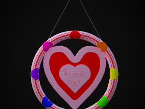 Valentines Hanging Heart 3D Modelo 3D