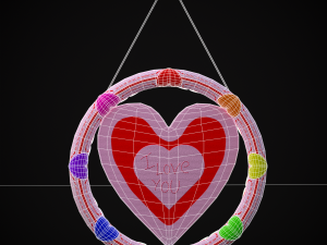 Valentines Hanging Heart 3D Modelo 3D