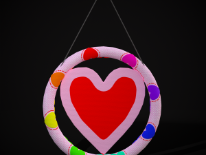 Valentines Hanging Heart 3D Modelo 3D