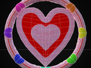 Valentines Hanging Heart 3D 3D Model