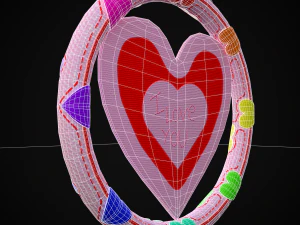 Valentines Hanging Heart 3D 3D Model