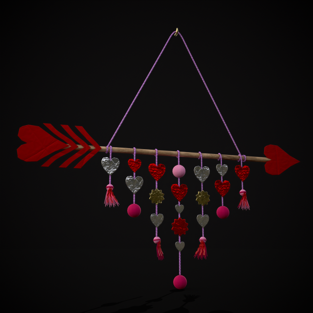 Valentines Arrow Hanger 3D मॉडल .c4d .max .obj .3ds .fbx .stl .blend 
