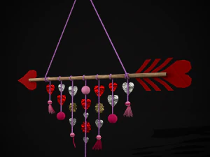 Valentines Arrow Hanger 3D Model