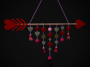 Valentines Arrow Hanger 3D Model