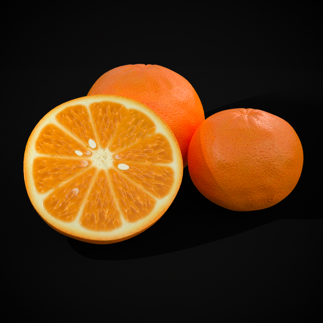 3D Navel Oranges 3D Model .c4d .max .obj .3ds .fbx .stl .blend 