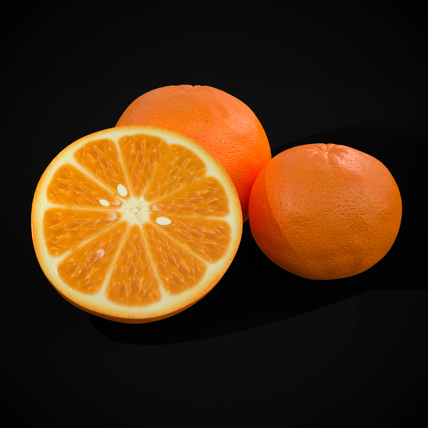 3D Navel Oranges 3D Model .c4d .max .obj .3ds .fbx .stl .blend 