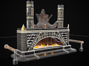 Dark Sci-fi Fire Pit model 3D Model