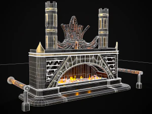 Dark Sci-fi Fire Pit model 3D Model