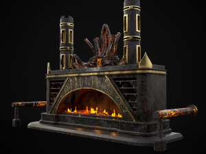 Dark Sci-fi Fire Pit model 3D Model