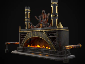 Dark Sci-fi Fire Pit model 3D Model