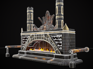 Dark Sci-fi Fire Pit model 3D Model