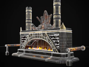 Dark Sci-fi Fire Pit model 3D Model