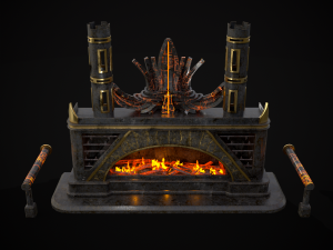 Dark Sci-fi Fire Pit model 3D Model