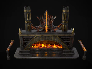 Dark Sci-fi Fire Pit model 3D Model