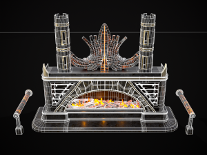 Dark Sci-fi Fire Pit model 3D Model