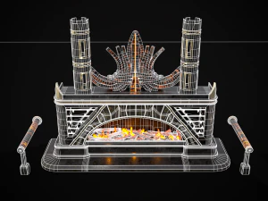 Dark Sci-fi Fire Pit model 3D Model