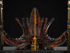 Dark Sci-fi Fire Pit model 3D Model