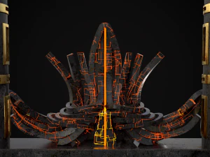 Dark Sci-fi Fire Pit model 3D Model