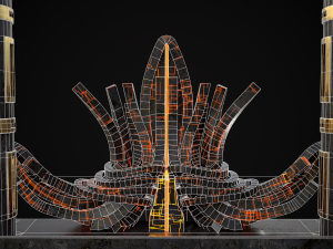 Dark Sci-fi Fire Pit model 3D Model