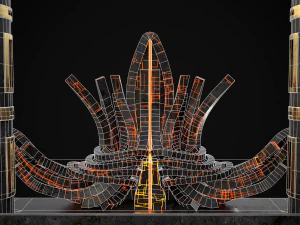 Dark Sci-fi Fire Pit model 3D Model