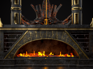 Dark Sci-fi Fire Pit model 3D Model