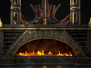 Dark Sci-fi Fire Pit model 3D Model