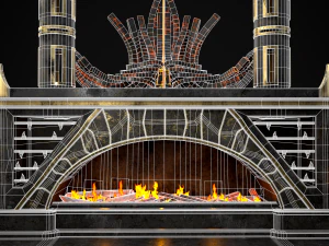 Dark Sci-fi Fire Pit model 3D Model