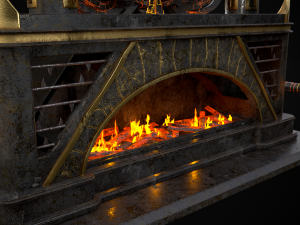 Dark Sci-fi Fire Pit model 3D Model