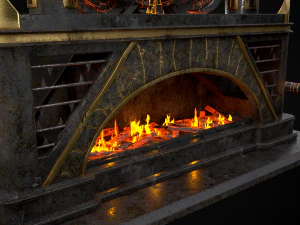 Dark Sci-fi Fire Pit model 3D Model