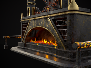 Dark Sci-fi Fire Pit model 3D Model